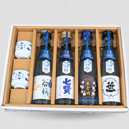 山梨の酒　山の酒　純米酒飲み比べ４本セット（南アルプス山麓・富士山伏流水・富士山麓）